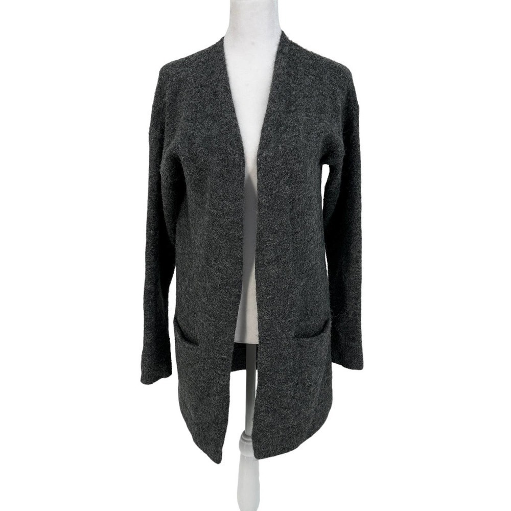 Wilfred Free Women Aronson Wool Alpaca Blend Open Cardigan Gray Long Sleeve S